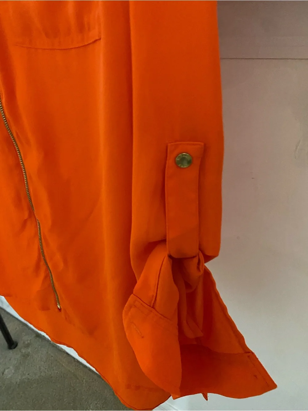 Michael Kors Orange Zip-Front Shirt Jacket